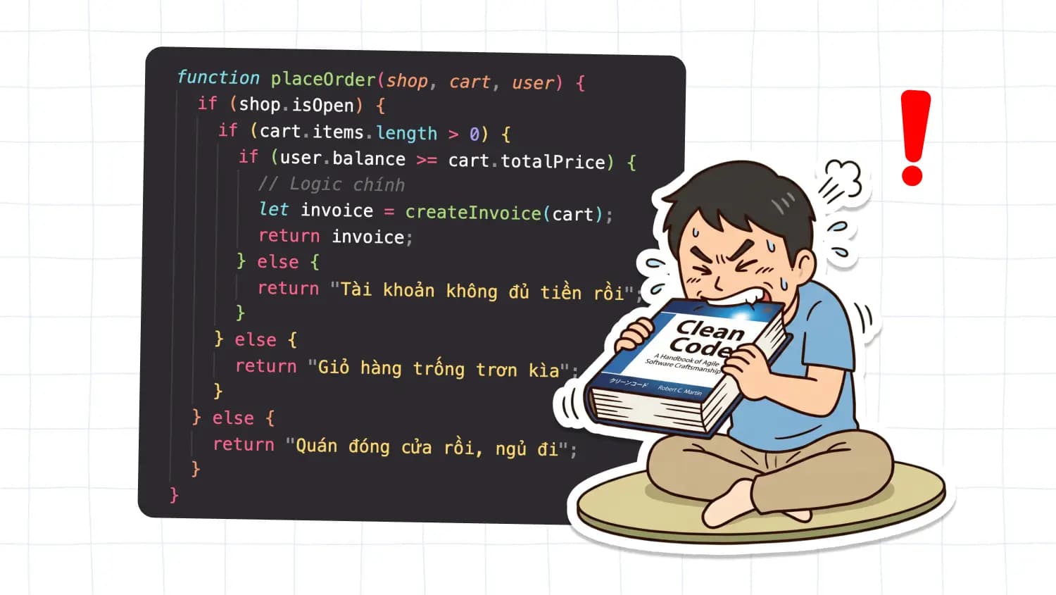Trời ơi! Đừng có đọc hết cuốn Clean Code dày cộm đó nữa! Dùng 3 nguyên tắc này là đủ